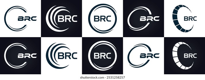 BRC logo. B R C design. White BRC letter. BRC, B R C letter logo design. B R C letter logo design in GOLD,
