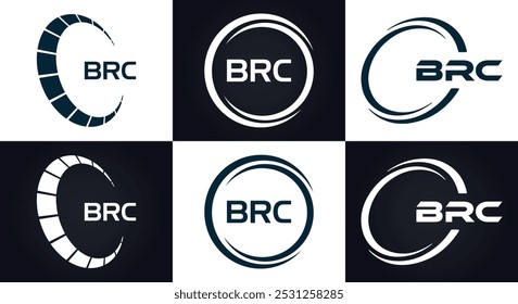 BRC logo. B R C design. White BRC letter. BRC, B R C letter logo design. B R C letter logo design in GOLD,