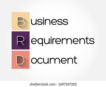 BRD - Business Requirements Document acronym, concept background