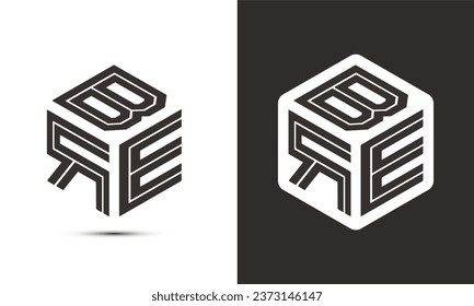 BRE letter logo design with illustrator cube logo, vector logo modern alphabet font overlap style. Premium Business logo icon. White color on black background