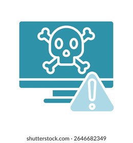 Breach Alert dual tone azul cor, mini ícone de ilustração. use para conceito moderno, impressão, UI, kit UX, web e desenvolvimento de aplicativos. Vetor relacionado com gestão de riscos, negócios, finanças.
