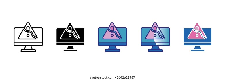 Breach Alert Icon Set Multiple Style Collection
