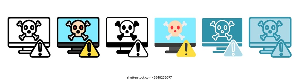 Estilo múltiplo Alerta de violação, mini ícone de ilustração definido. Vetor para conceito moderno, impressão, UI, kit UX, web e desenvolvimento de aplicativos. Relacionados com a gestão de riscos, negócios, finanças.