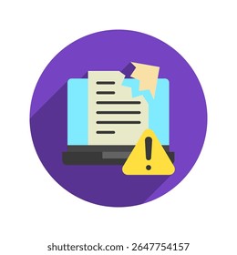Cor arredondada do alerta de violação, ícone da ilustração mini. use para conceito moderno, impressão, UI, kit UX, web e desenvolvimento de aplicativo. Vetor relacionado com gestão de riscos, negócios, finanças.