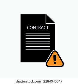 Breach Contract Icon. Violation, Offense. Infringement, Foul or Transgression Symbol. 