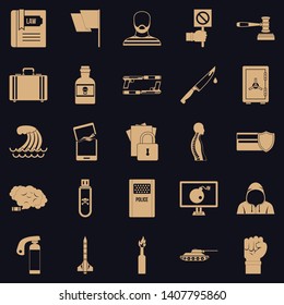 Breach icons set. Simple set of 25 breach vector icons for web for any design