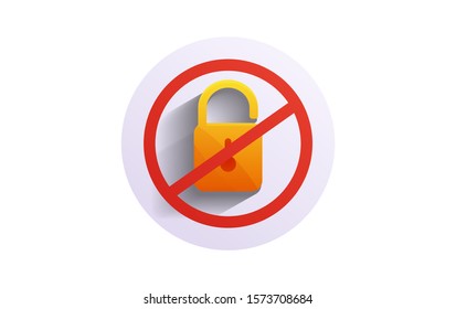 breach, safety lock icon. vector