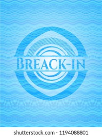 Breack-in water wave style badge.