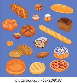 bread assortment setvector design illustration