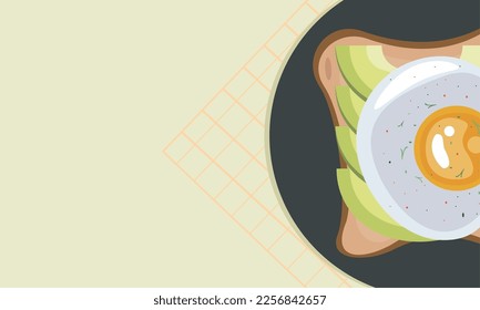 pan con aguacate y desayuno frito con huevo