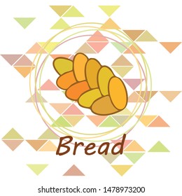 Bread background. Vector bakery pastry, wicker bun. Use for menu design.