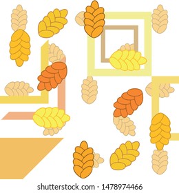 Bread background. Vector bakery pastry, wicker bun. Use for menu design.