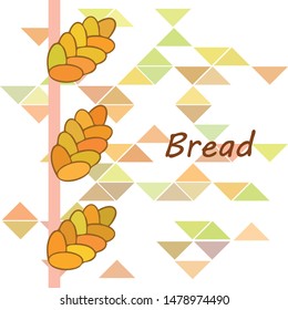 Bread background. Vector bakery pastry, wicker bun. Use for menu design.