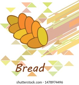 Bread background. Vector bakery pastry, wicker bun. Use for menu design.