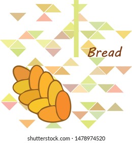 Bread background. Vector bakery pastry, wicker bun. Use for menu design.