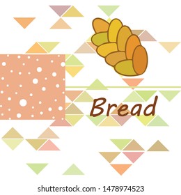 Bread background. Vector bakery pastry, wicker bun. Use for menu design.