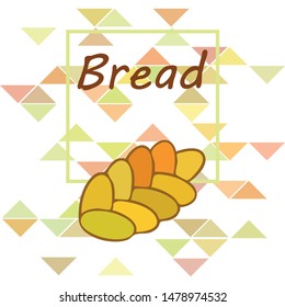 Bread background. Vector bakery pastry, wicker bun. Use for menu design.
