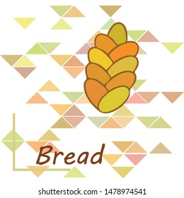 Bread background. Vector bakery pastry, wicker bun. Use for menu design.
