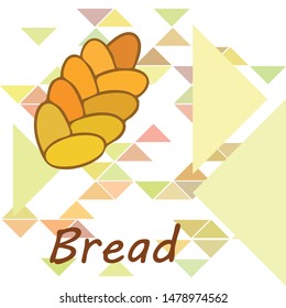 Bread background. Vector bakery pastry, wicker bun. Use for menu design.