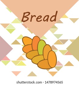 Bread background. Vector bakery pastry, wicker bun. Use for menu design.