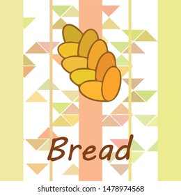 Bread background. Vector bakery pastry, wicker bun. Use for menu design.