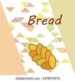 Bread background. Vector bakery pastry, wicker bun. Use for menu design.