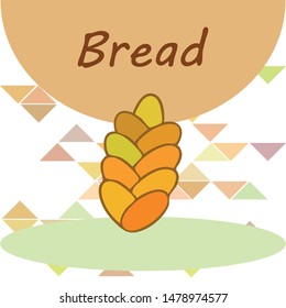 Bread background. Vector bakery pastry, wicker bun. Use for menu design.