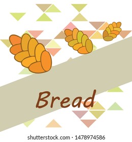 Bread background. Vector bakery pastry, wicker bun. Use for menu design.