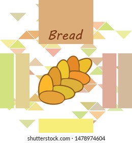 Bread background. Vector bakery pastry, wicker bun. Use for menu design.