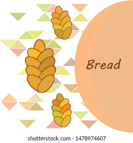 Bread background. Vector bakery pastry, wicker bun. Use for menu design.