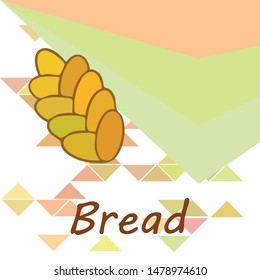 Bread background. Vector bakery pastry, wicker bun. Use for menu design.