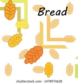 Bread background. Vector bakery pastry, wicker bun. Use for menu design.