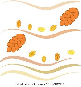Bread background. Vector bakery pastry, wicker bun. Use for menu design.