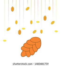 Bread background. Vector bakery pastry, wicker bun. Use for menu design.