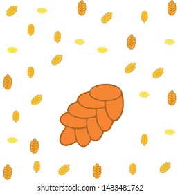 Bread background. Vector bakery pastry, wicker bun. Use for menu design.