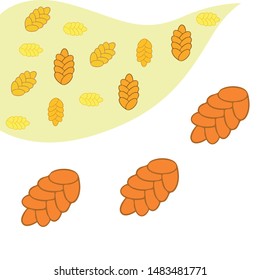 Bread background. Vector bakery pastry, wicker bun. Use for menu design.
