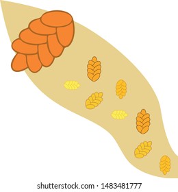 Bread background. Vector bakery pastry, wicker bun. Use for menu design.