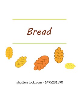 Bread background. Vector bakery pastry, wicker bun. Use for menu design.