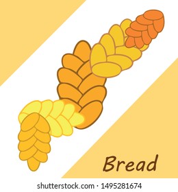 Bread background. Vector bakery pastry, wicker bun. Use for menu design.