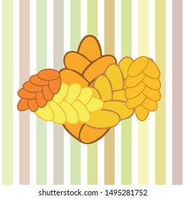 Bread background. Vector bakery pastry, wicker bun. Use for menu design.