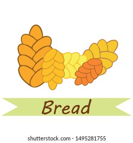 Bread background. Vector bakery pastry, wicker bun. Use for menu design.