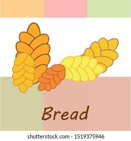 Bread background. Vector bakery pastry, wicker bun. Use for menu design