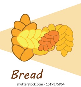 Bread background. Vector bakery pastry, wicker bun. Use for menu design