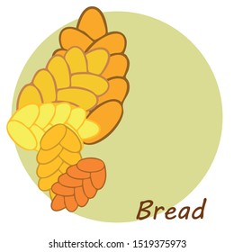 Bread background. Vector bakery pastry, wicker bun. Use for menu design