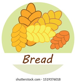 Bread background. Vector bakery pastry, wicker bun. Use for menu design
