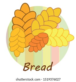 Bread background. Vector bakery pastry, wicker bun. Use for menu design