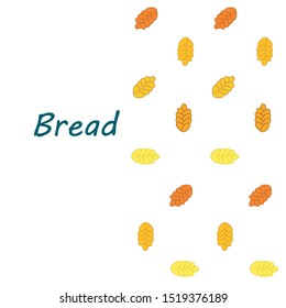 Bread background. Vector bakery pastry, wicker bun. Use for menu design