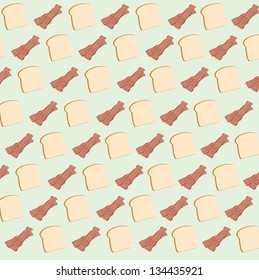 bread and bacon seamless pattern