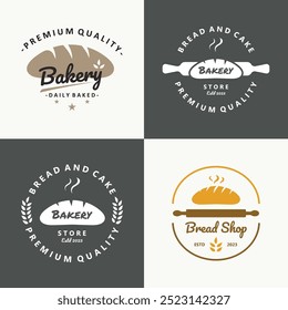Ícone de crachá de pão ou logotipo de pão. Logotipo para Padarias, Cafés, Restaurantes, Etc.