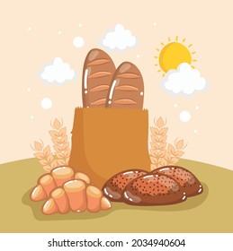 bread in bag with croissant